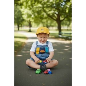 Y2K 90's VTG Disney Baby Mickey's Bike Gear Denim Overalls SZ 18M 100% Cotton